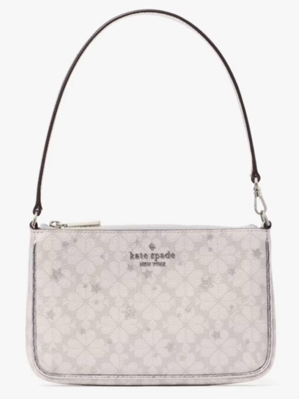 kate spade Cream‎ Floral Monogram Shoulder Bag with Dark Brown Strap
